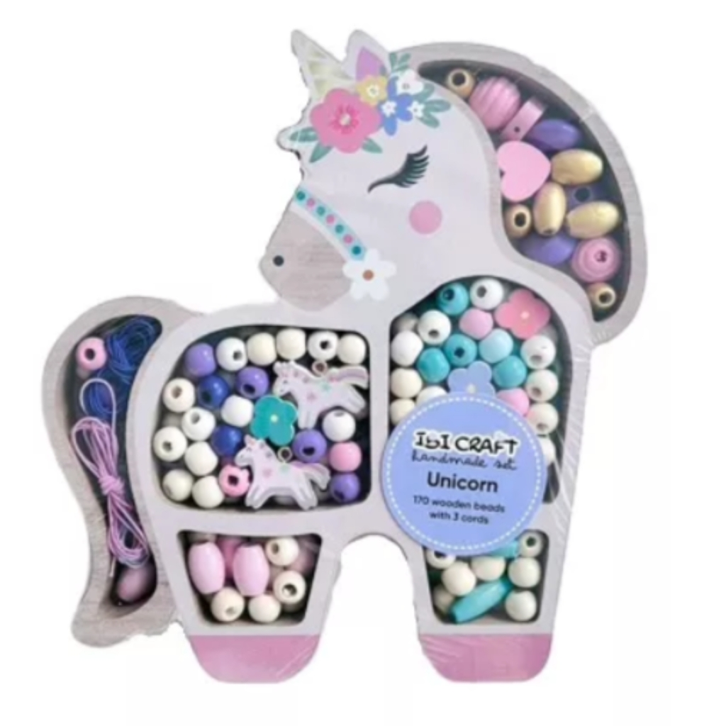 SET PARA ARMAR 170 CUENTAS DE MADERA UNICORNIO