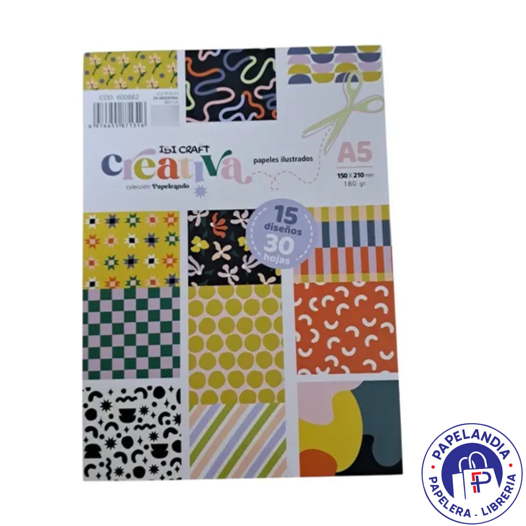 IBICRAFT PAPEL P/SCRAP A5 180GRS 30HJS CREATIVA