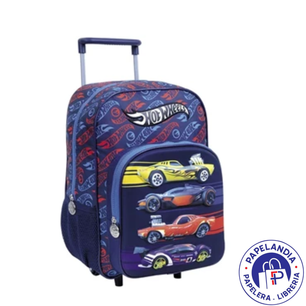 MOCHILA HOT WHEELS FAST ART 75117 CON RUEDAS 14"