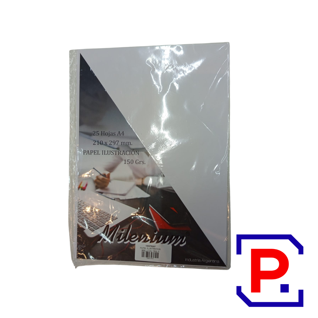 PAPEL ILUSTRACION BRILLO A4 150G X 25 HOJAS MILENIUM