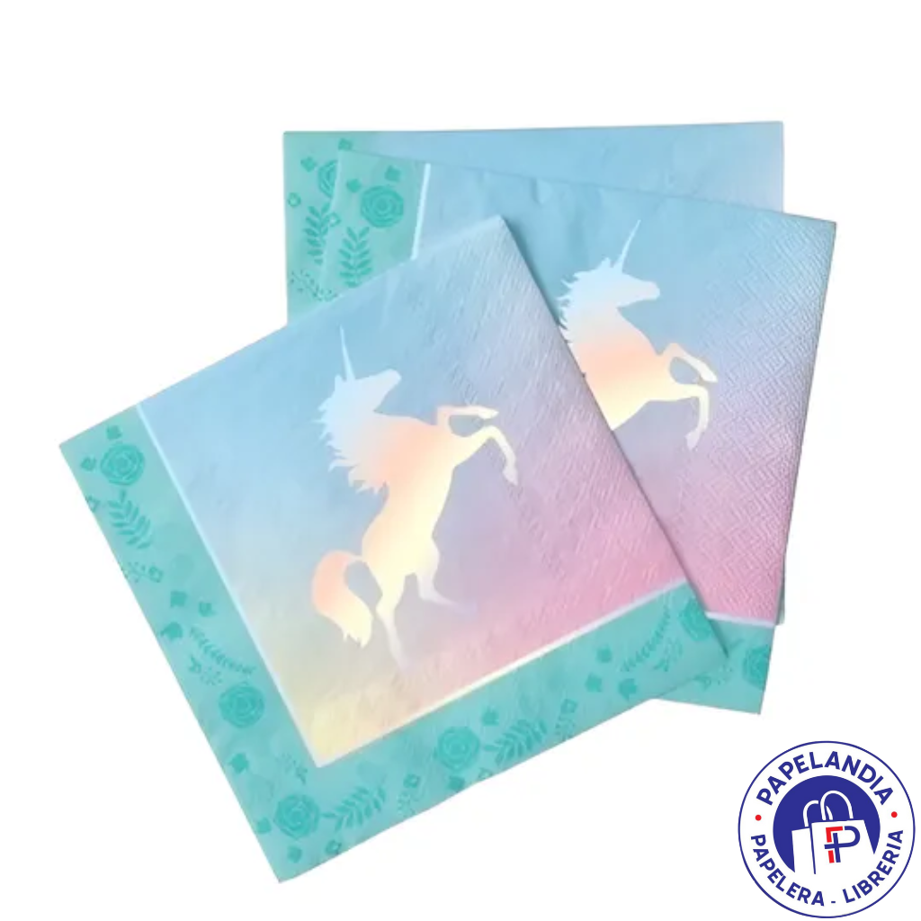 SERVILLETA DE PAPEL UNICORNIO IRIDISCENTE X 12 UN DSE001