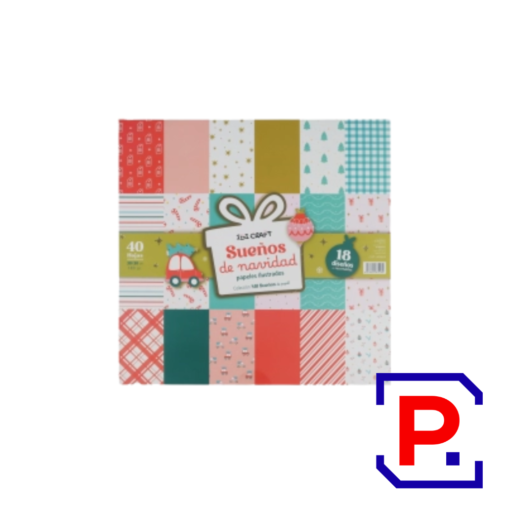 IBICRAFT PAPEL P/ SCRAP 30*30CM 160GRS 40HJ NAVIDAD 600824