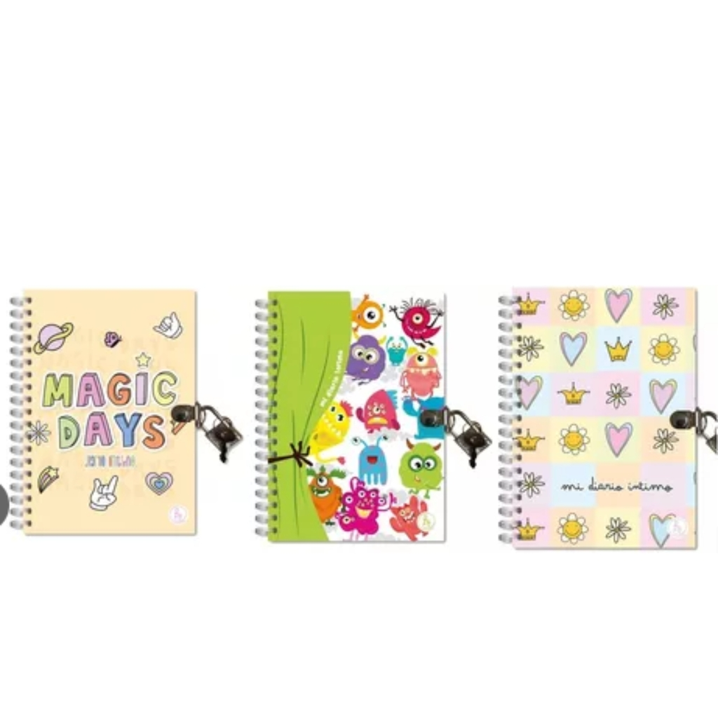 DIARIO INTIMO REYSA 13X18 50 HS STICKER/CANDADO GLITTER