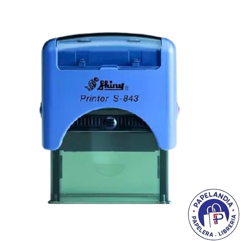 SELLO AUTOMATICO SHINY S-843 47X18MM. AZUL 840032