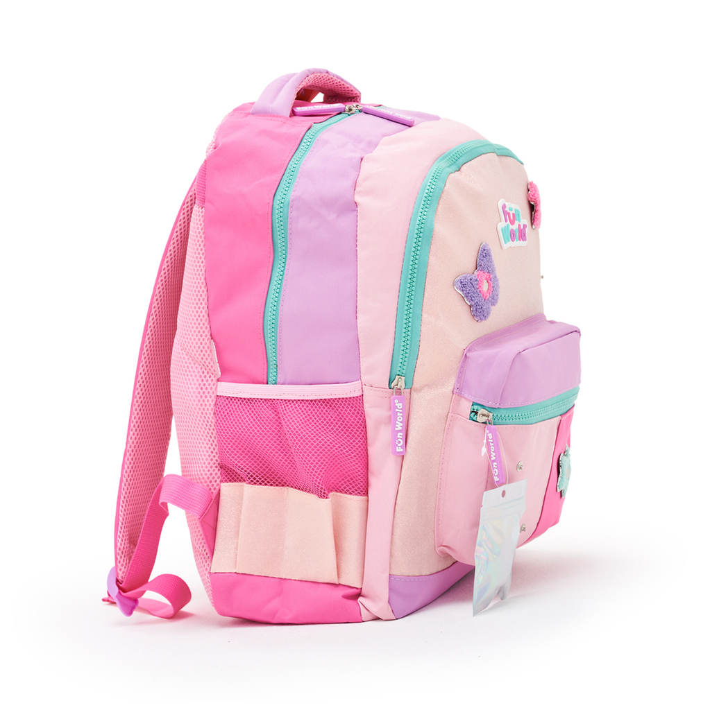 MOCHILA FUN WORLD 17" PATCH DIY M2 201234