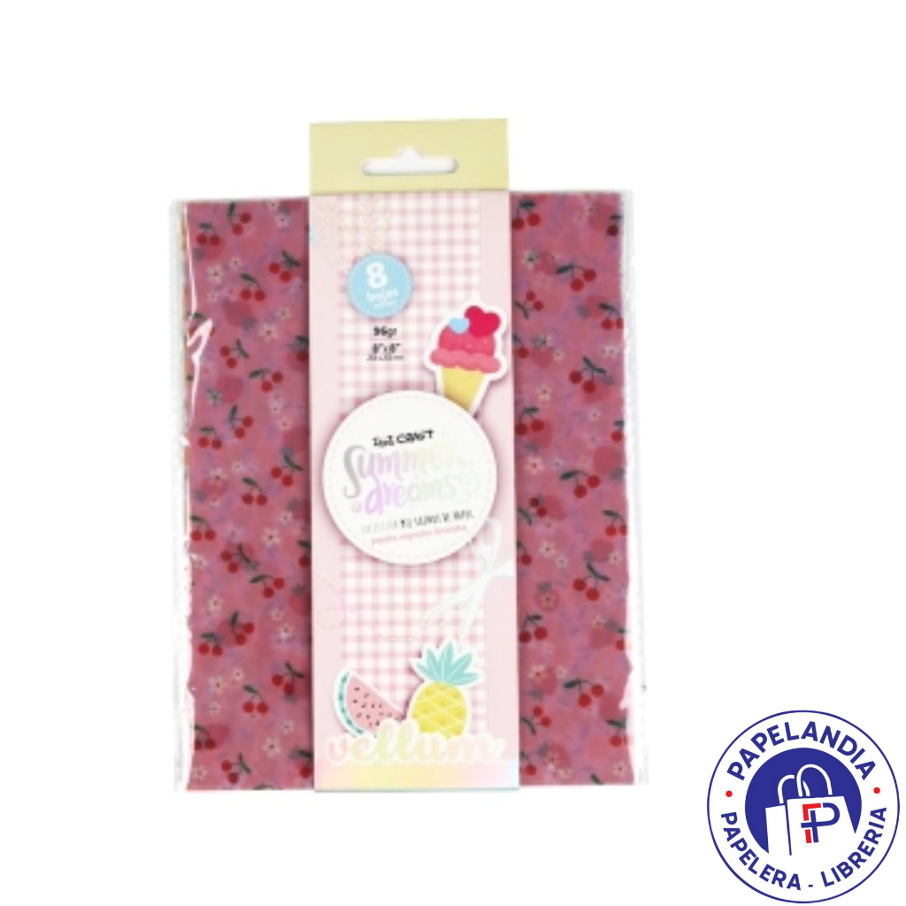 IBICRAFT PAPEL VELLUM 15*20CM 96GRS 8HJS SUMMER 600872
