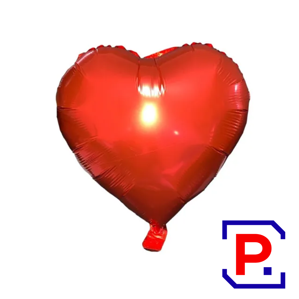 GLOBO METALIZADO FORMAS CORAZON ROJO 45CM APTO HELIO. GMCRJ CO