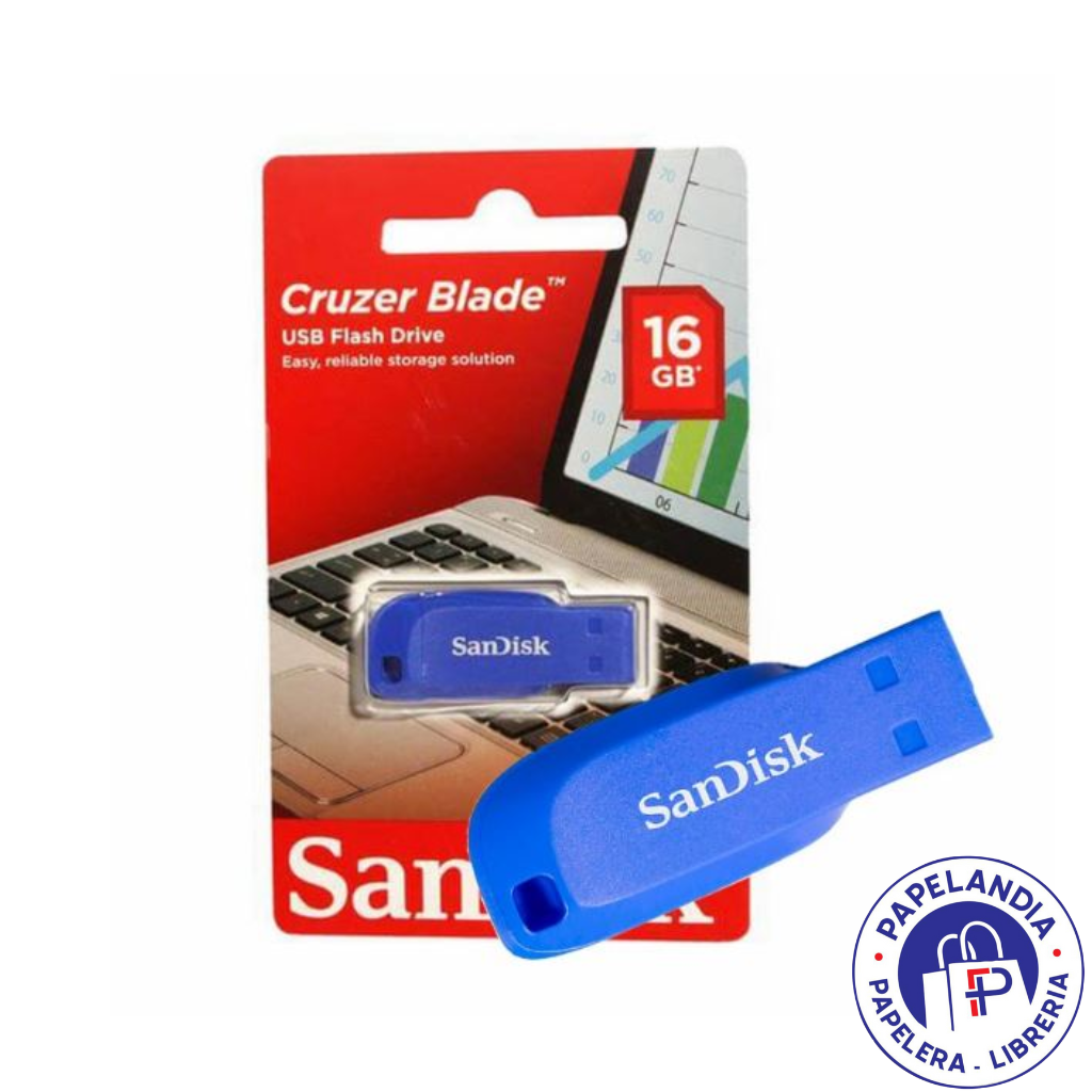 PEN DRIVE SANDISK CRUZER BLADE 16GB USB 2.0 TIPO A AZUL