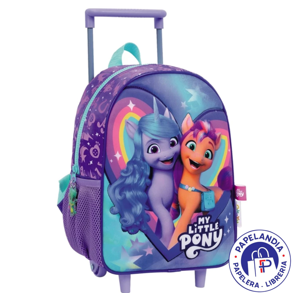 MOCHILA MY LITTLE PONY HEART ART 11602 CON RUEDAS 12" 73205 BASE VIOLETA