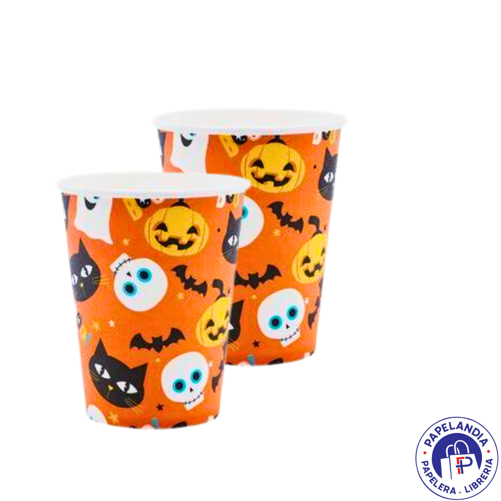 VASO DE POLIPAPEL *BOO HALLOWEEN* 266CC X 6 UN DVA020-2