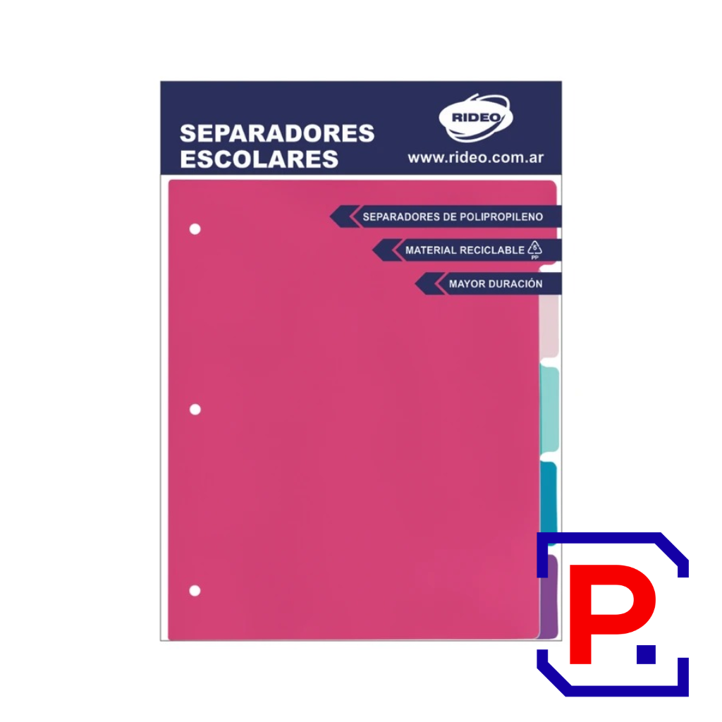 SEPARADOR ESCOLAR N°3 5 POSICIONES MATT PASTEL 2001/6 RIDEO