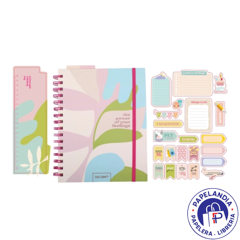 CUADERNO SPIRIT ESPIRAL 150HJS + STICKERS + REGLA 115110