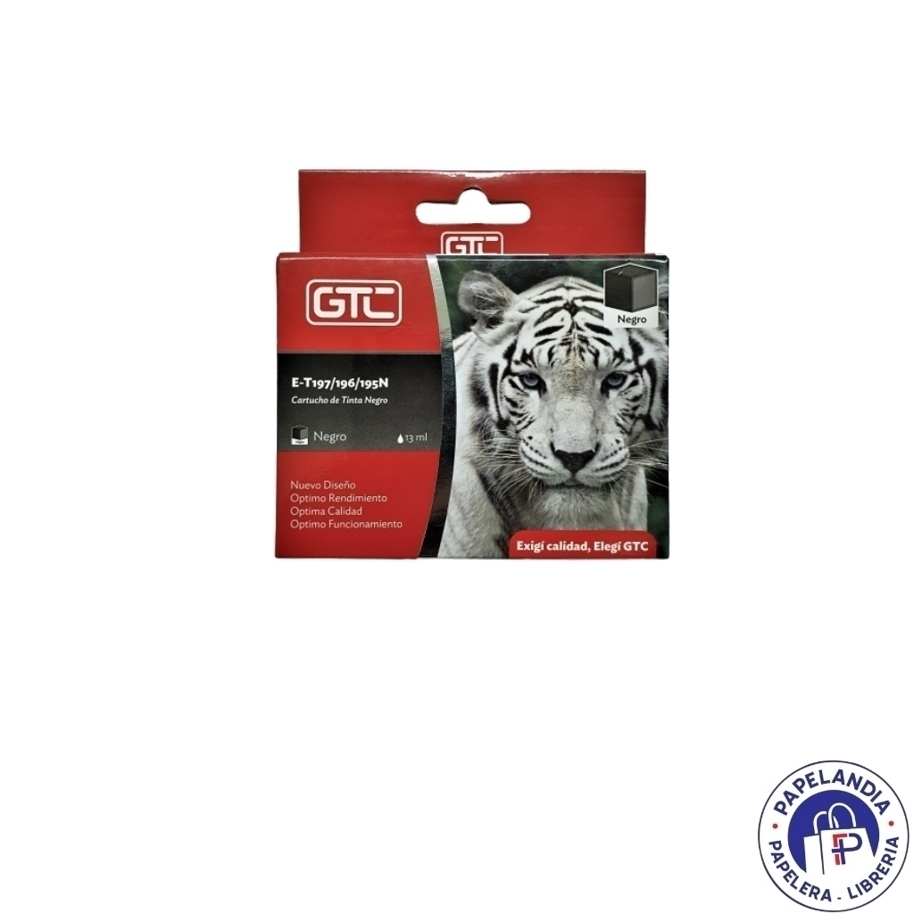 CARTUCHO ALTERNATIVO P / EPSON XP101/201/204/702/802 NEGRO GT-T197N GTC