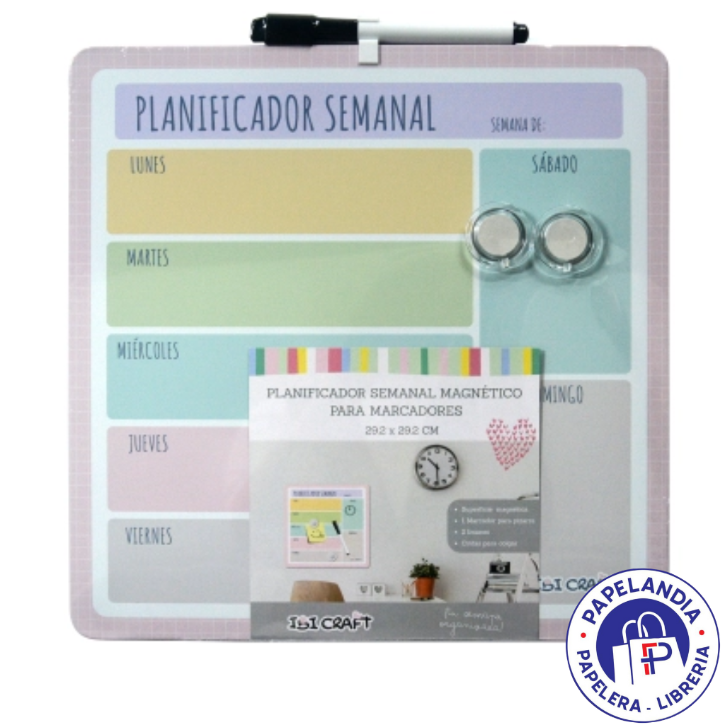 PIZARRA PLANIFICADOR IBICRAFT MAGNETICA 30*30 SEMANAL 685033