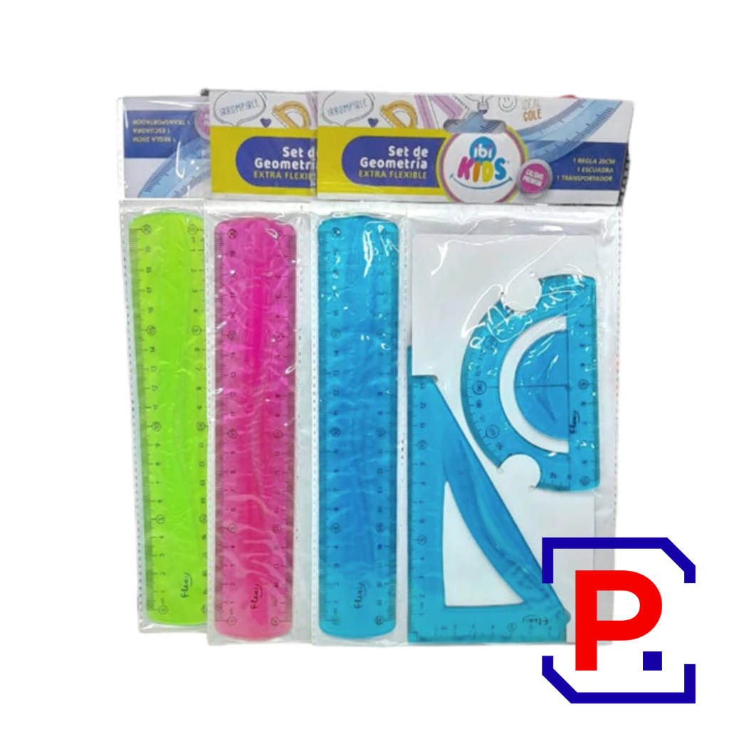 SET DE GEOMETRIA FLEXIBLE 20CM X 3PCS. 770010
