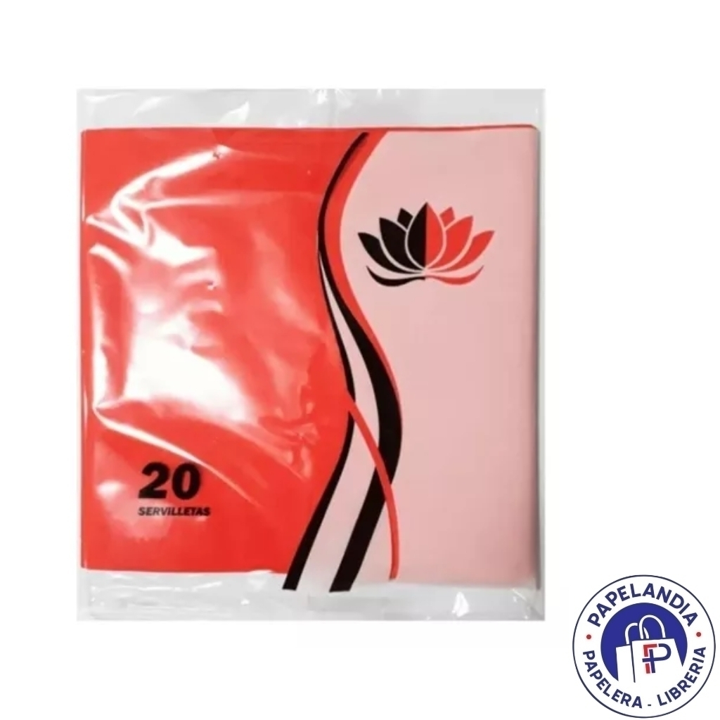 SERVILLETA TISSUE LISA ROJA NAPTRES 32X32 X20