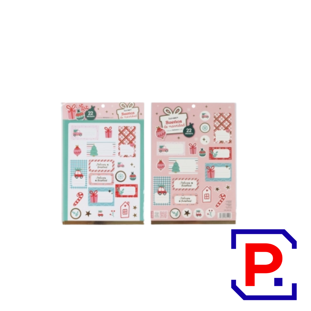 STICKER 18X26CM NAVIDAD 22 DISEÑOS 065192