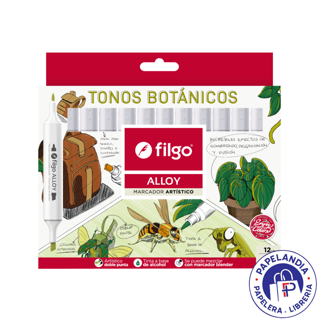 MARCADOR FILGO ALLOY BOTANICOS X12