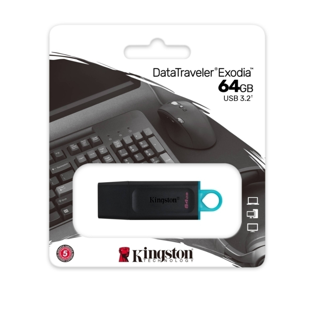 PEN DRIVE KINGSTON EXODIA 64GB USB 3.2 GEN 1 TIPO A NEGRO