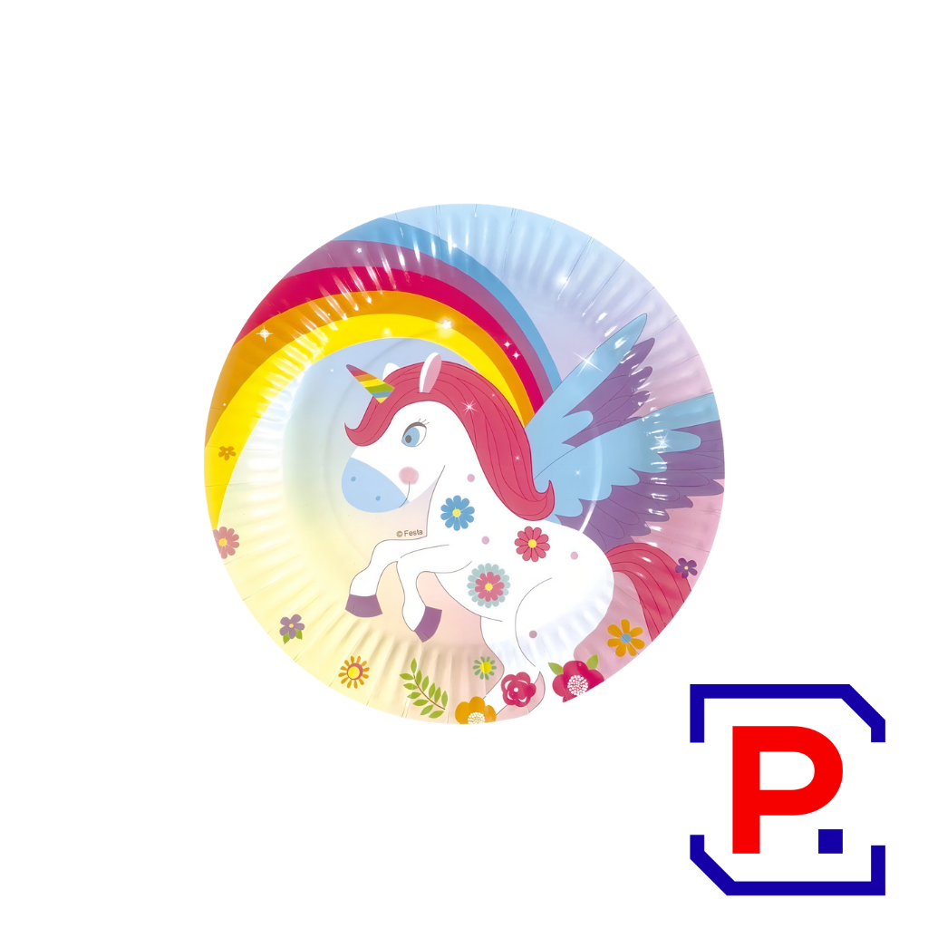PLATO DE POLIPAPEL 17CM UNICORNIO SWEET X6 UN DPC014