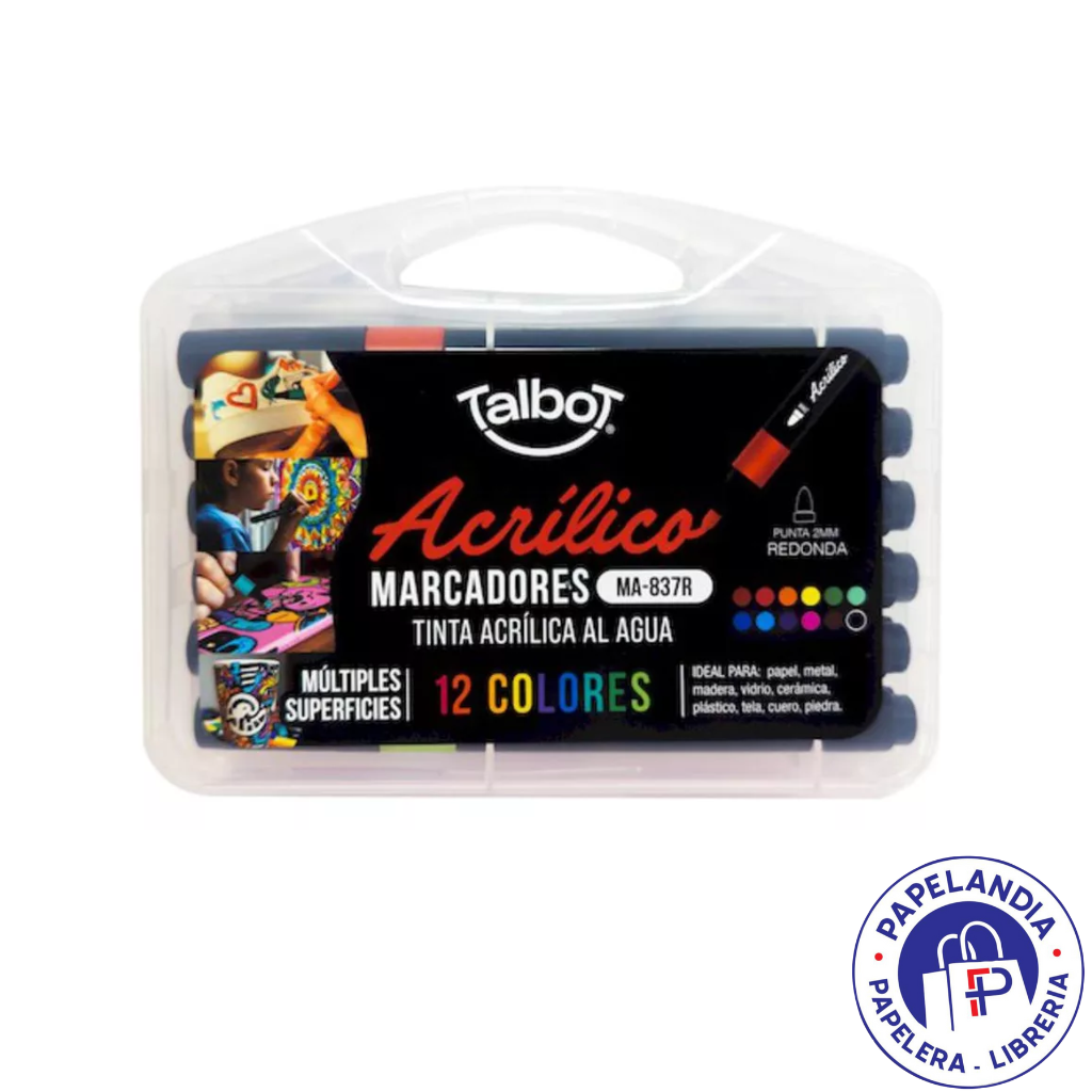 MARCADOR TALBOT ACRILICO VALIJA X 12U 7539