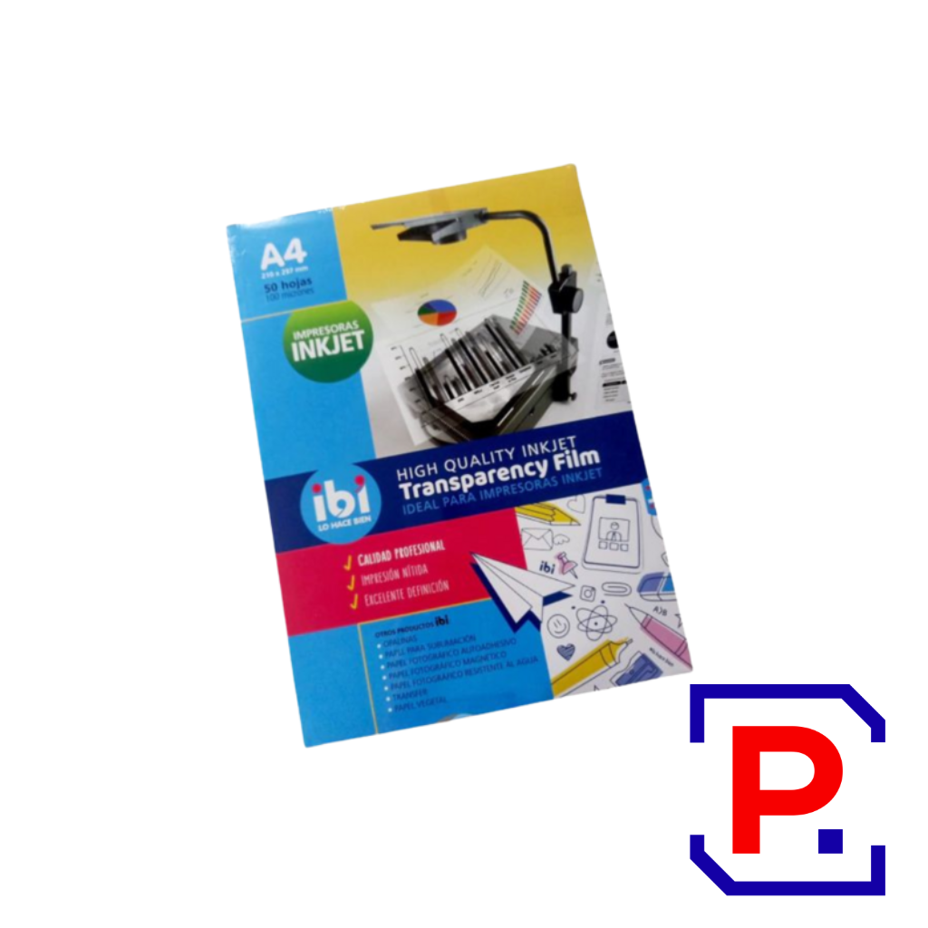FILM FILMINA TRANSPARENTE A4 100MIC X 50 UNIDADES INK-JET IBI 950003