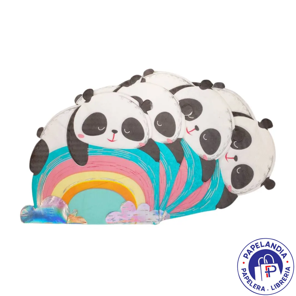 SERVILLETA DE PAPEL CON FORMA *PANDA* X 12 UNIDADES DSE030
