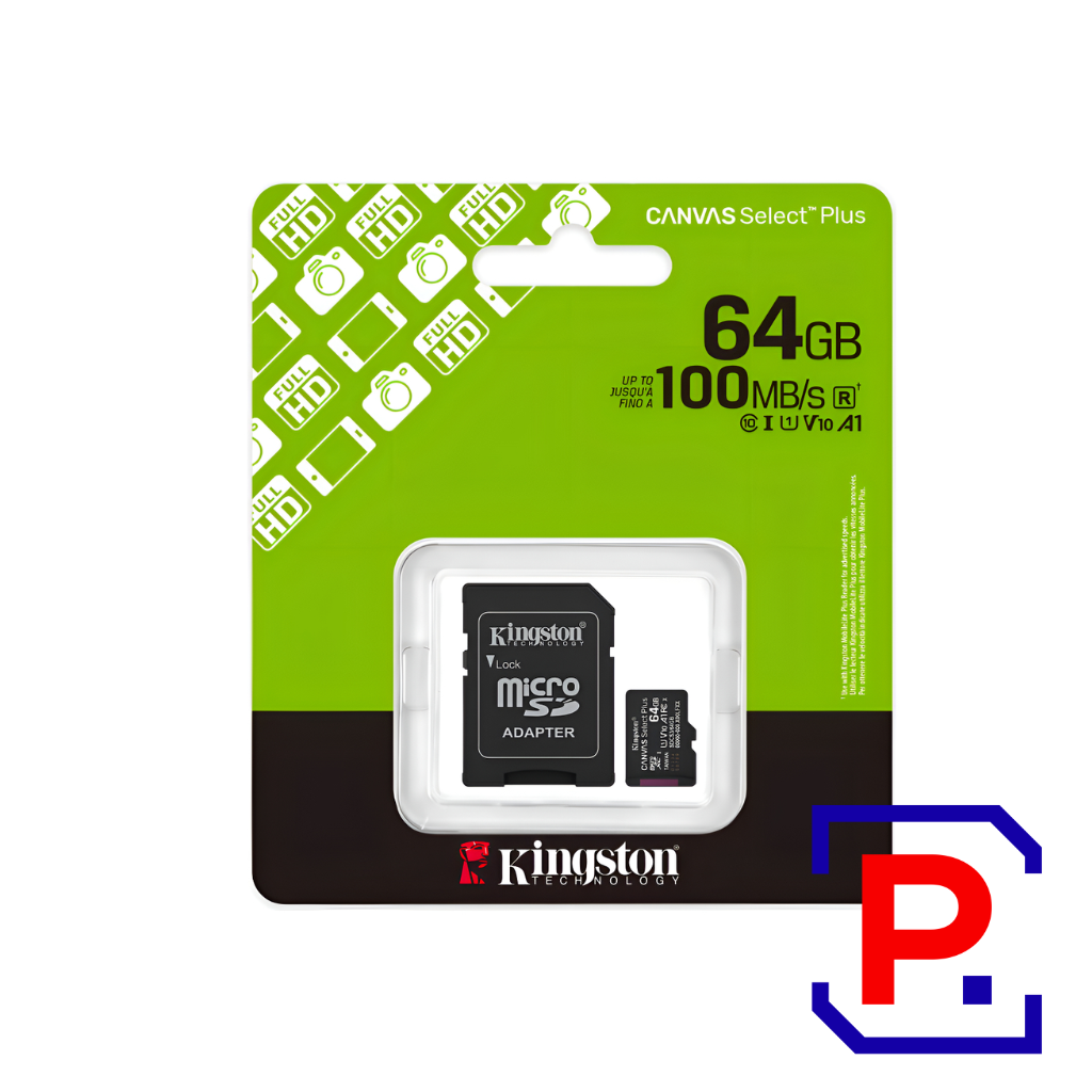 TARJETA DE MEMORIA KINGSTON CANVAS SELECT PLUS MICROSDXC 64GB GEN3 A1 100MB/S C/ADAPTADOR