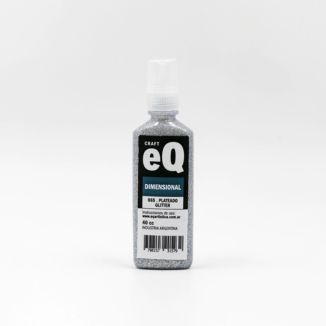 PINTURA DIMENSIONAL 3D GLITTER PLATEADO