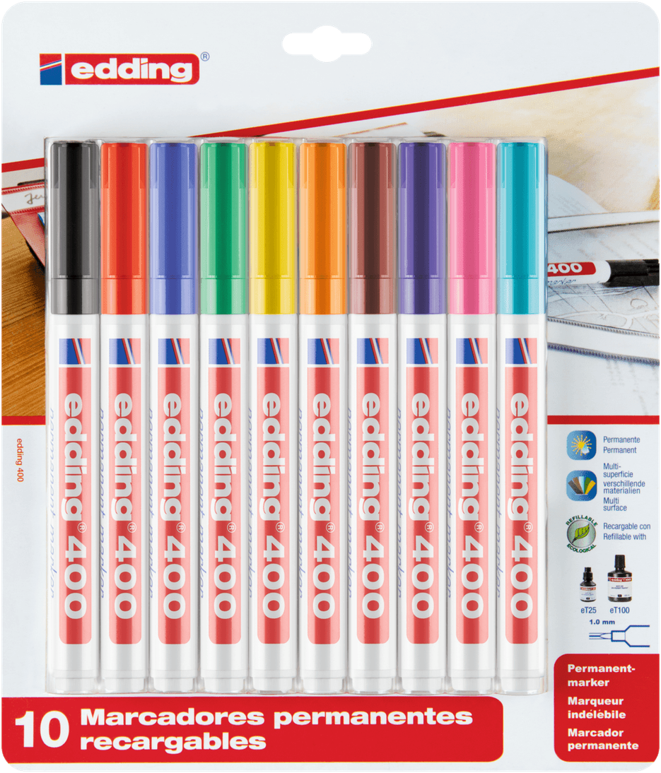 MARCADOR EDDING 400 X 10UNID PERMANENT MARKER