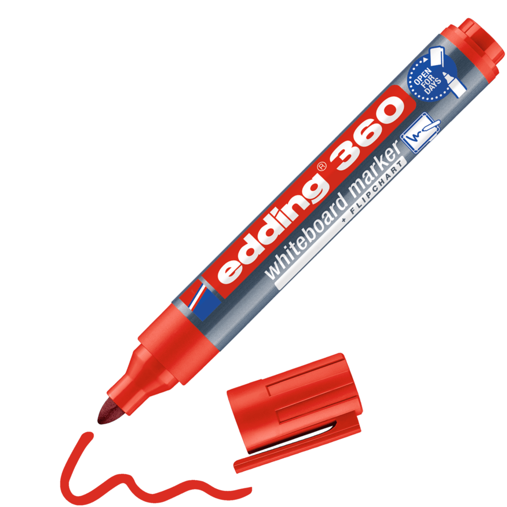 MARCADOR EDDING 360 PARA PIZARRA BLANCA RECARGABLE ROJO