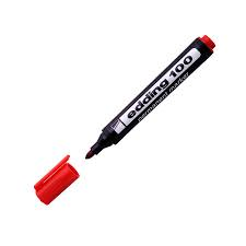 MARCADOR EDDING 100 PUNTA REDONDA ROJO