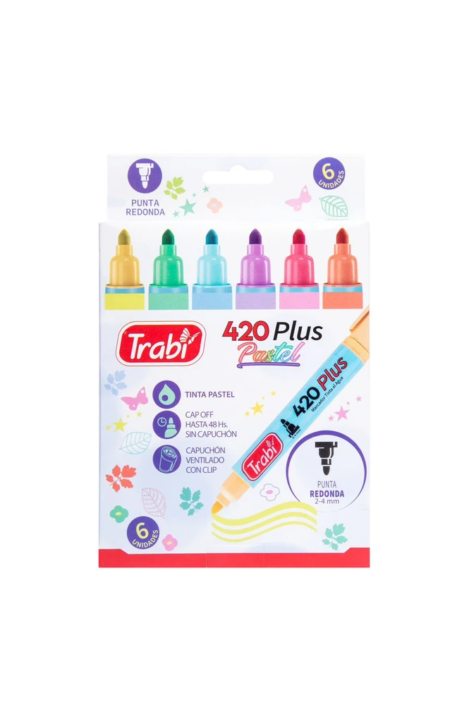 MARCADOR 420 TRABI X6 UNID PASTEL