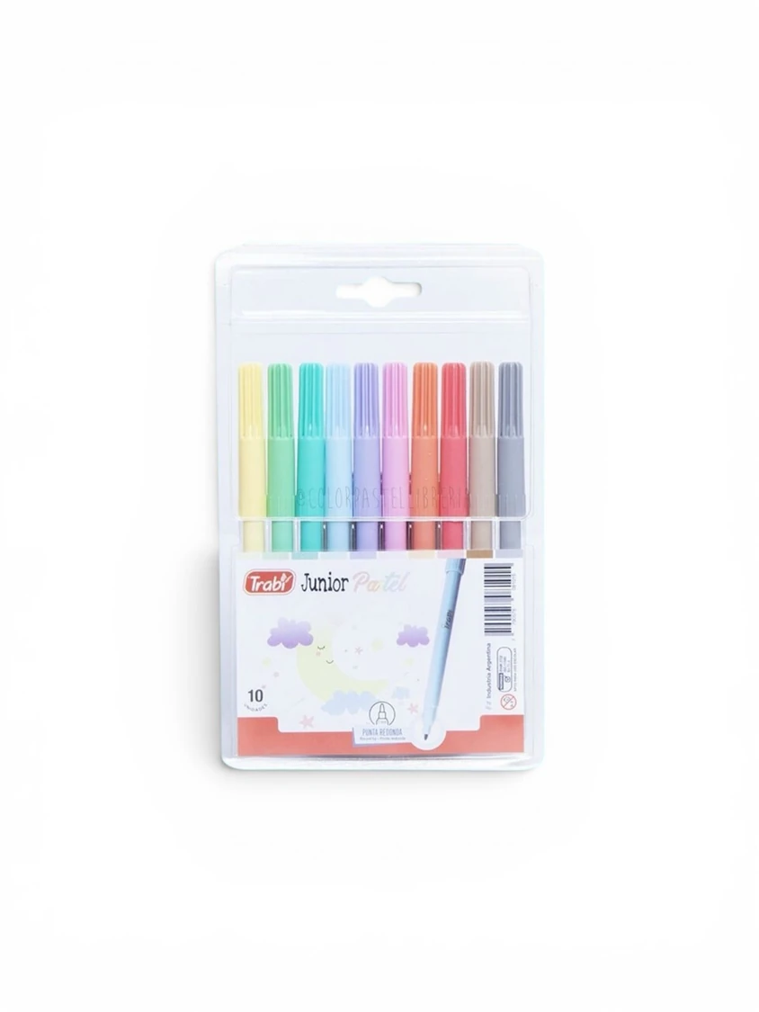 MARCADORES TRABI JUNIOR PASTEL X 10