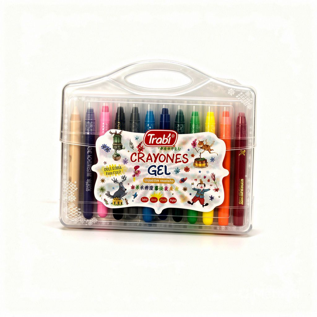 VALIJA CRAYONES EN GEL TRABI X 12