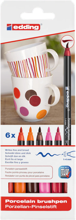 MARCADORES EDDING 4200 PORCELANA X 6 COL. CALIDO 999