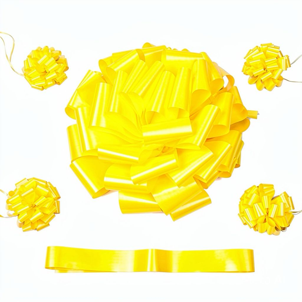 MOÑO DE AUTO NOVIA LISO AMARILLO