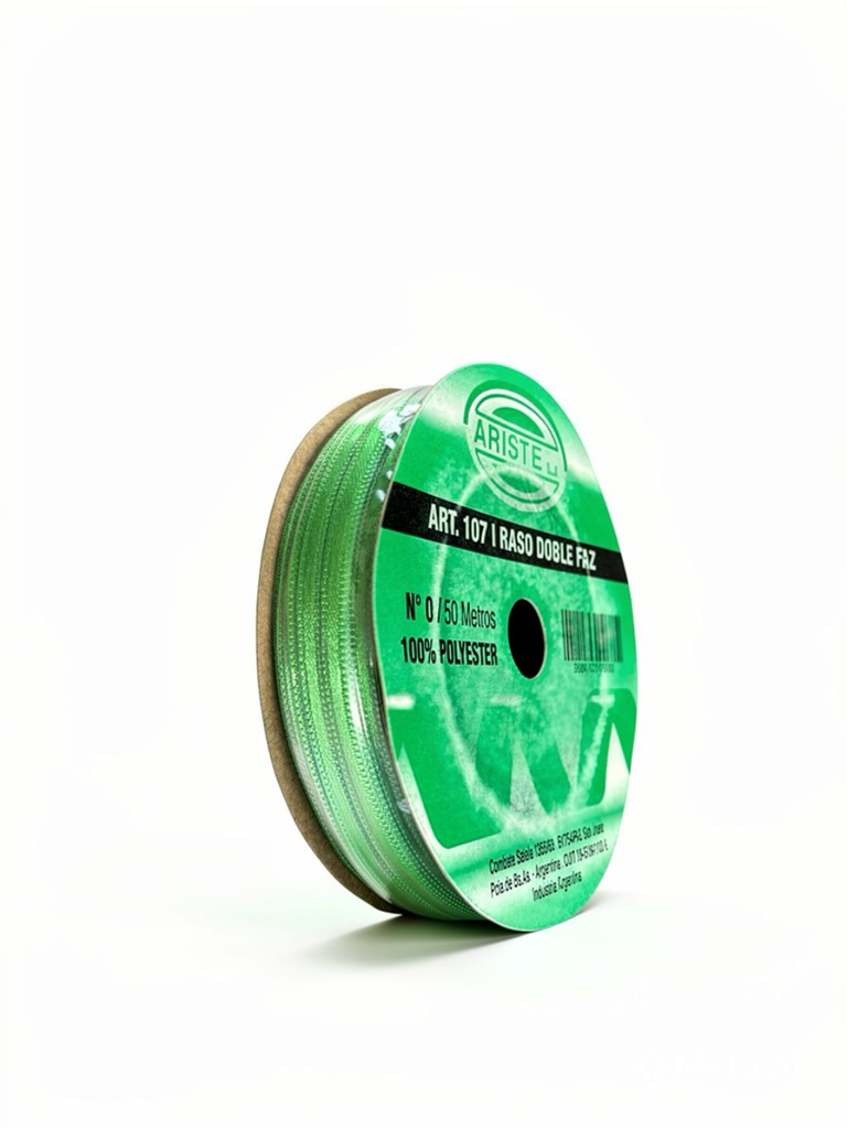CINTA RASO DOBLE FAZ N0 VERDE (3MM) X 50MTS