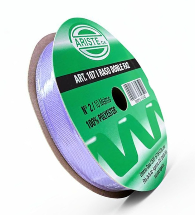 CINTA RASO DOBLE FAZ N2 LILA (12MM) X 10MTS