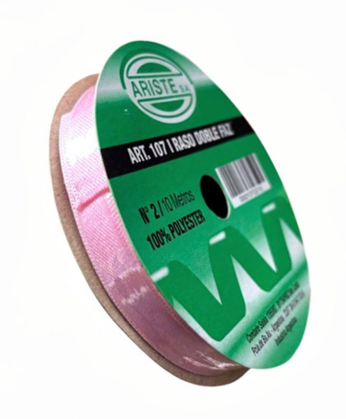 CINTA RASO DOBLE FAZ N2 ROSA (12MM) X 10MTS