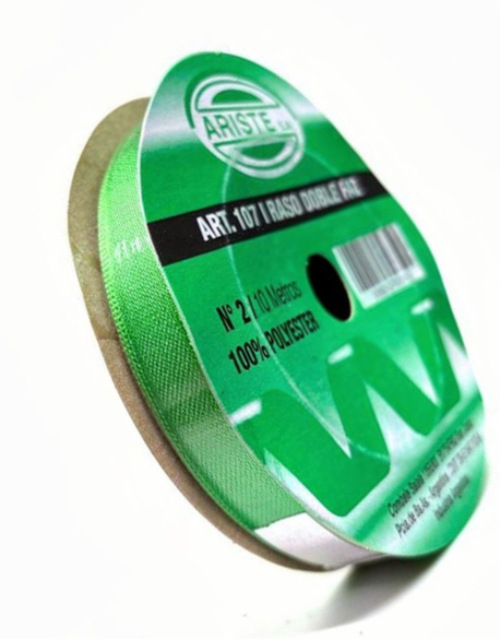 CINTA RASO DOBLE FAZ N2 VERDE (12MM) X 10MTS