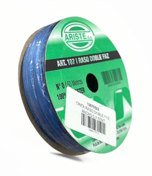 CINTA RASO DOBLE FAZ N0 AZUL (3MM) X 50MTS