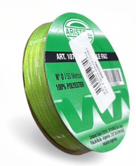 CINTA RASO DOBLE FAZ N0 VERDE MANZANA (3MM) X 50MTS
