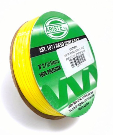 CINTA RASO DOBLE FAZ N0 AMARILLO (3MM) X 50MTS