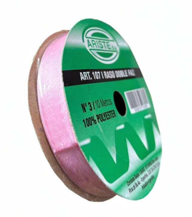 CINTA RASO DOBLE FAZ N3 ROSA (15MM) X 10MTS