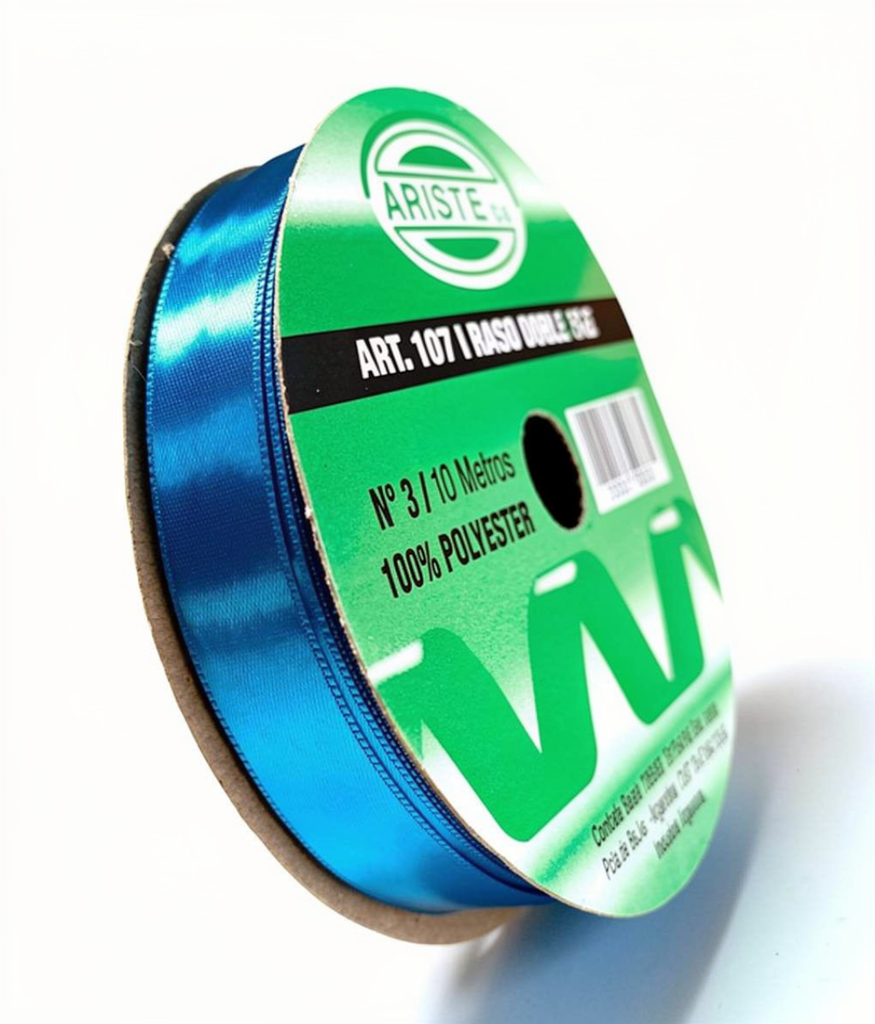 CINTA RASO DOBLE FAZ N3 AZUL (15MM) X 10MTS