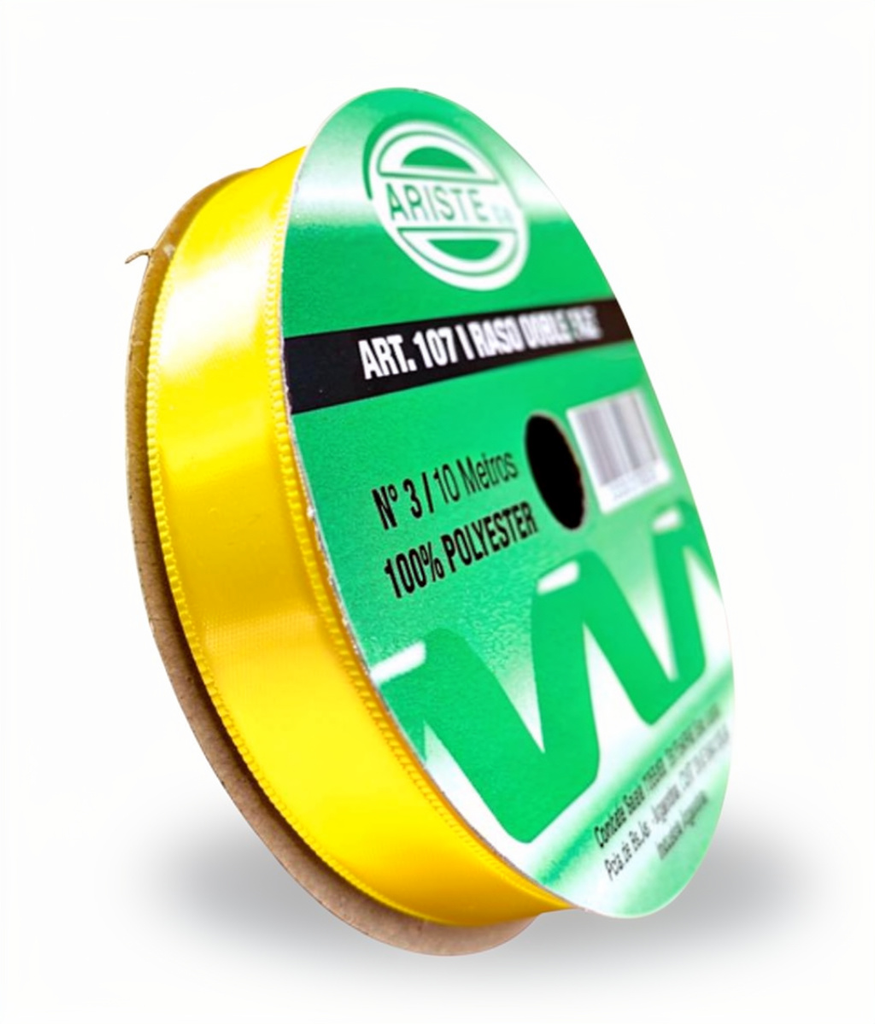 CINTA RASO DOBLE FAZ N3 AMARILLO (15MM) X 10MTS