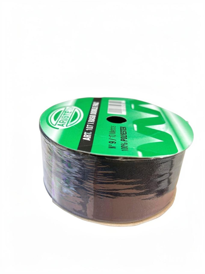 CINTA RASO DOBLE FAZ N9 NEGRO (40MM) X 10MTS