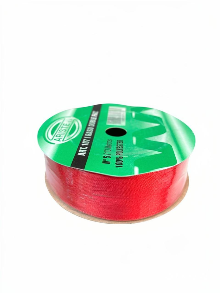 CINTA RASO DOBLE FAZ N5 ROJO (25MM) X 10MTS