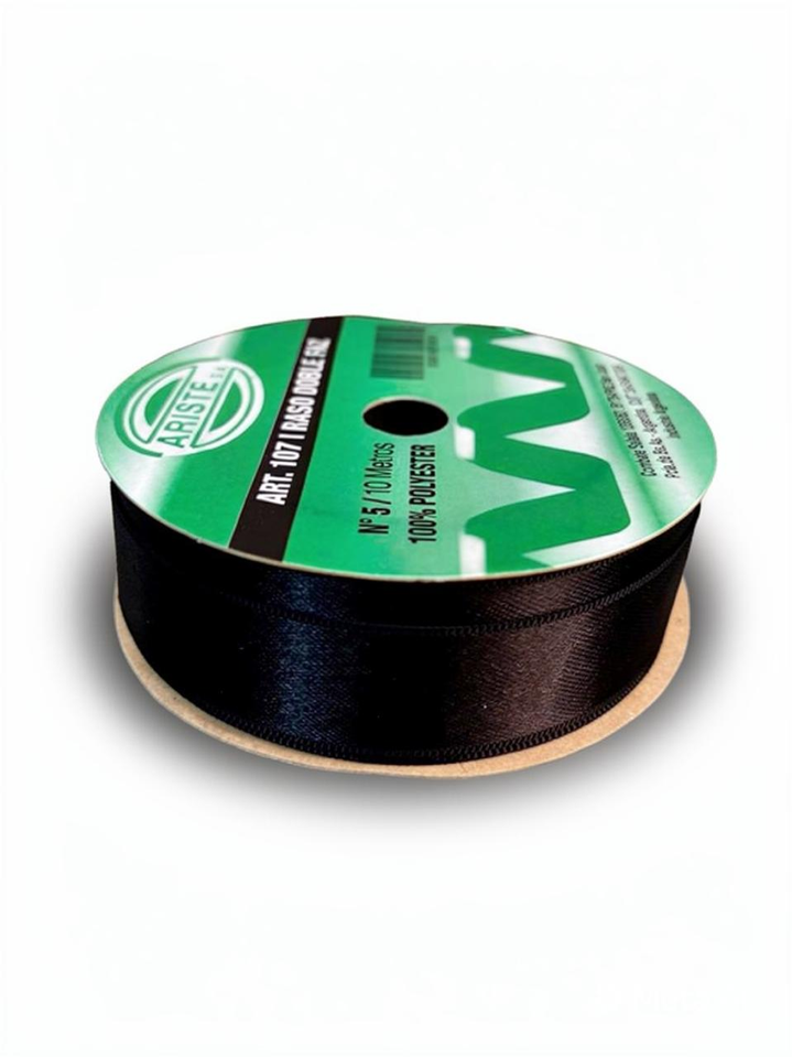CINTA RASO DOBLE FAZ N5 NEGRO (25MM) X 10MTS